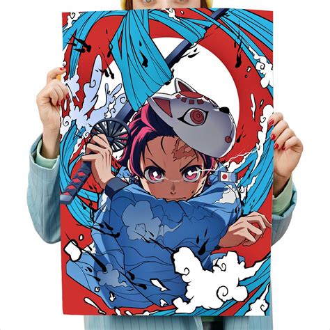 Demon Slayer Poster Adesivo A3 297 X 42 Cm Anime Kimetsu No Yaba