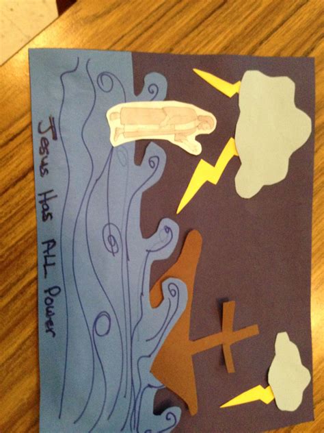 Childrens Craft Jesus Walks On Water In The Middle Of The Storm Out