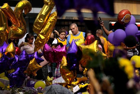 Fans Gather At Staples Center For Final Day Of Memorials For Lakers