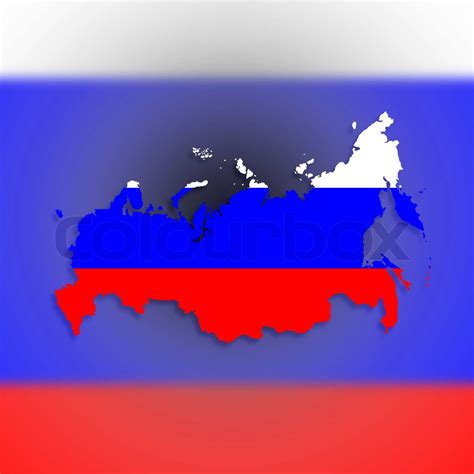 Kort Over Rusland Med Flag Indeni Stock Foto Colourbox