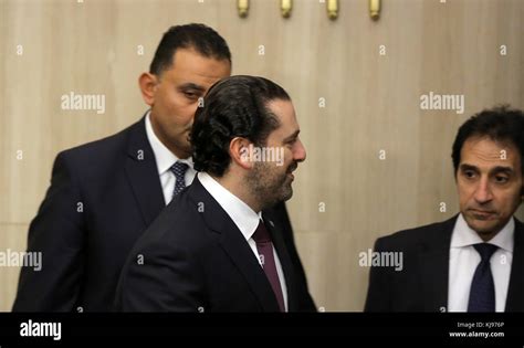 Cairo Egypt 21st Nov 2017 Saad Al Hariri Who Announced His Resignation As Lebanon S Prime
