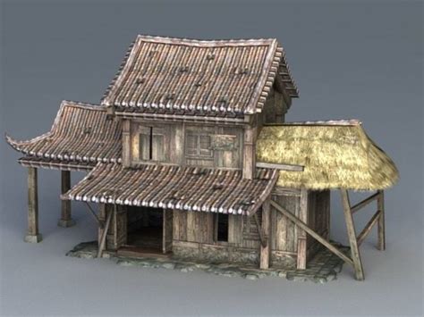 Ancient Chinese Wooden House Free 3d Model Max Open3dmodel