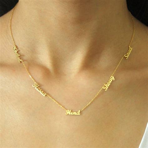 Personalized Necklace Custom 5 Names Necklace T For Women