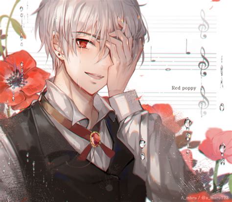 Wallpaper Anime Boy Crying Red Eye Tears White Hair Wallpapermaiden