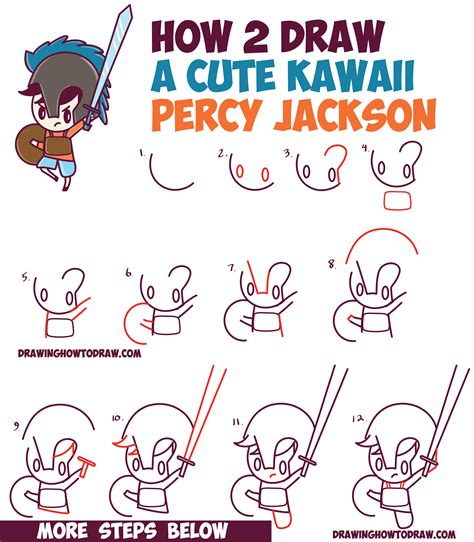 How To Draw Percy Jackson Cute Cartoon Chibi Kawaii Style In