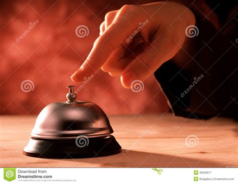 Finger Pressing A Reception Bell Stock Image Image Of Secretary