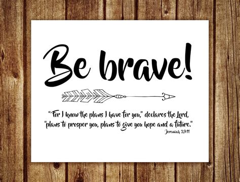 Be Brave Arrow Print Jeremiah 2911 Bible Verse Wall Art Etsy