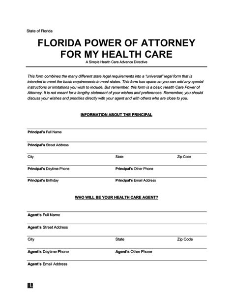 Medical Power Of Attorney Florida Template