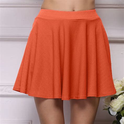 Jaycosin Skirts Womens Solid High Waist Pleats Bottoming Half Body Skirt Kawaii Female Mini