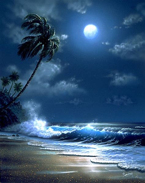 Moonlight Beach Wallpaper