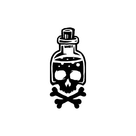 Poison In Bottle A Glass Jar With A Picture Of A Skull With Bones