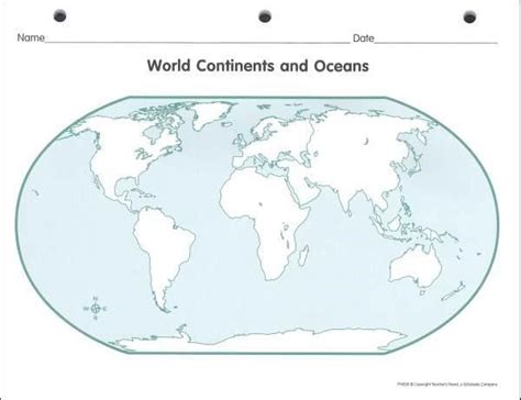 World Continents And Oceans In 2023 Continents And Oceans Blank