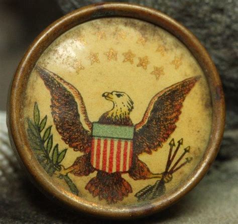 Civil War Eagle 13 Stars 1800s Old Vintage Button Pin Brooch Vintage