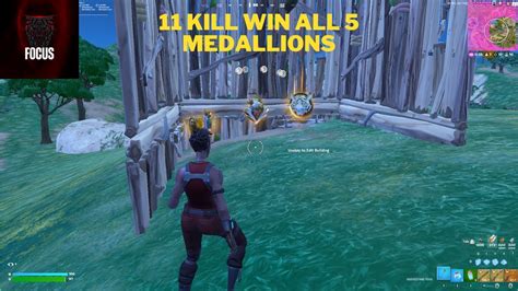 Getting An 11 Kill Fortnite Win With All 5 Medallion S Youtube