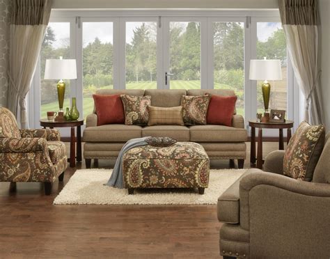 Fusion Furniture 5960 Transitional Sofa With English Rolled Arms