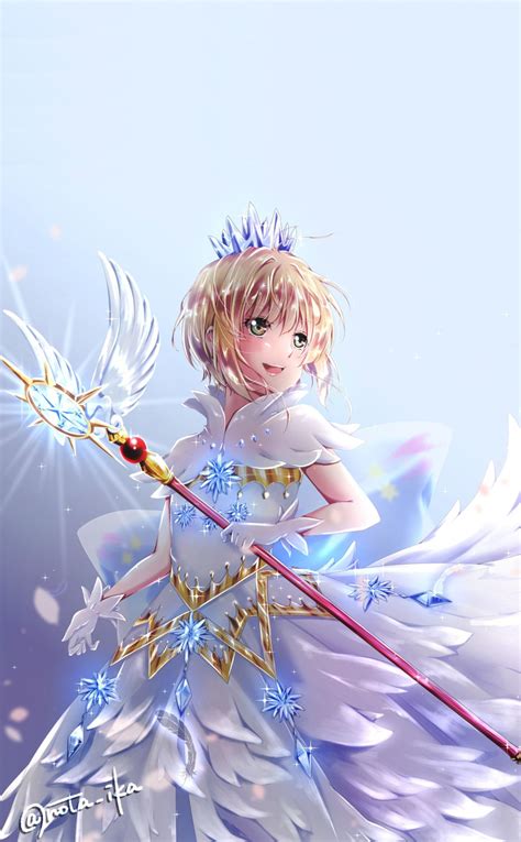 Download Wallpaper 950x1534 Angel Sakura Kinomoto Cute Anime Girl