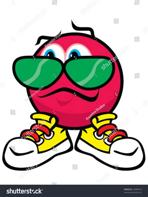 Vector Cartoon Of Red Character Wearing Sun Glasses And