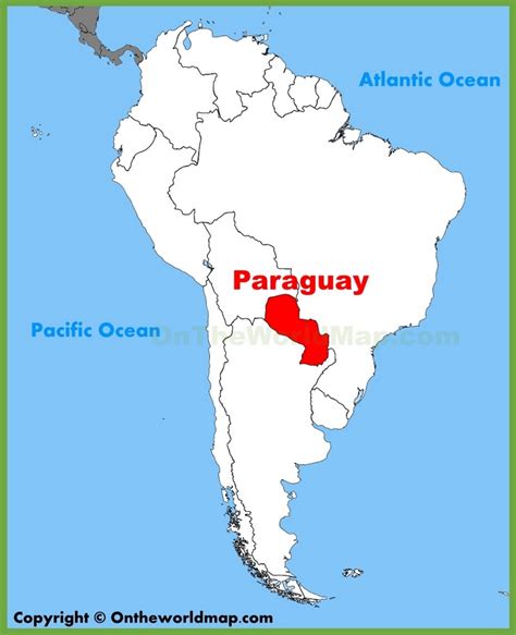 Río paraguay) divides the country into strikingly different eastern and western regions. Paraguay location on the South America map