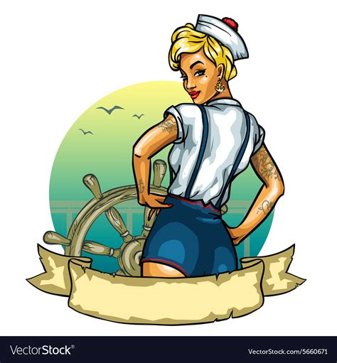 Sailor Pin Up Girl Drawing