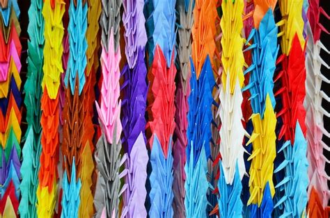 Premium Photo Traditional Japanese Thousand Origami Cranes For Japan