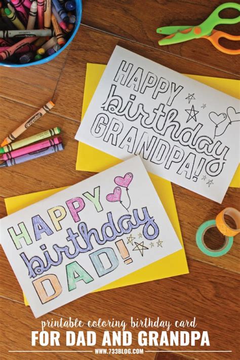 Dadgrandpa Printable Coloring Birthday Cards Inspiration Made Simple