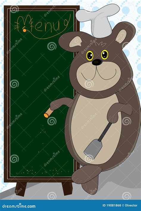 Cooking Bear And Menu Boardeps Stock Vector Illustration Of Business