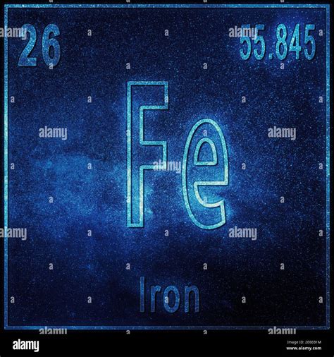 Iron Chemical Element Sign With Atomic Number And Atomic Weight