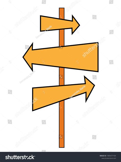 Direction Road Signs Arrows Pointer Isolated Stock Vector Royalty Free