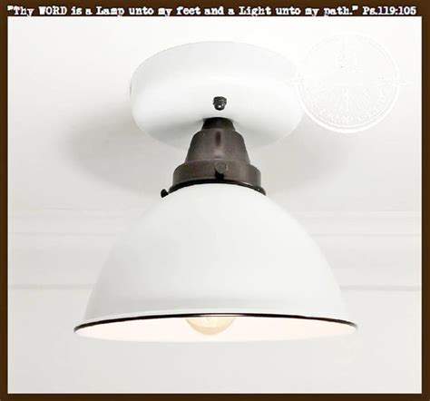 White Enamel Farmhouse Ceiling Light For Modern Farmhouse Lighting