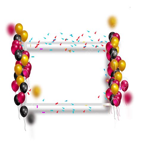 Celebration Frame With Color Confetti Balloons Style Lighting Frame