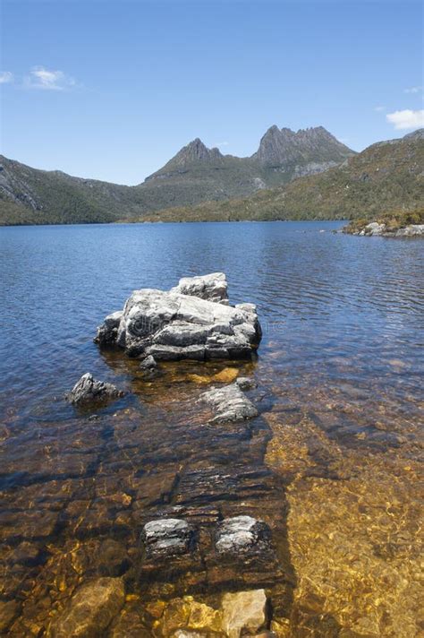 Cradle Mountains With Dove Lake In Tasmania Stock Image Image Of Blue