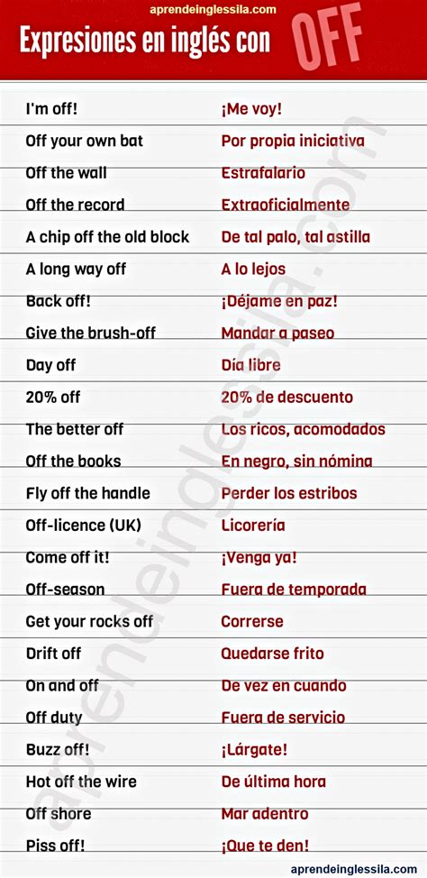 Los Confusos Usos De Off En Inglés Y Expresiones Varias