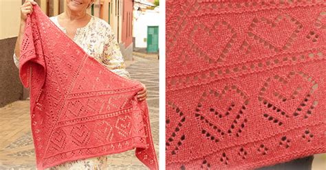 By jenny k on jun 12, 2012. Hearts Knitted Lace Shawl FREE Knitting Pattern