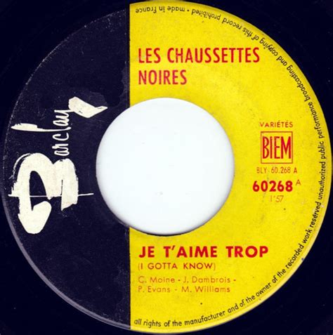 Les Chaussettes Noires - Je T'Aime Trop / Betty (1961, Vinyl) | Discogs