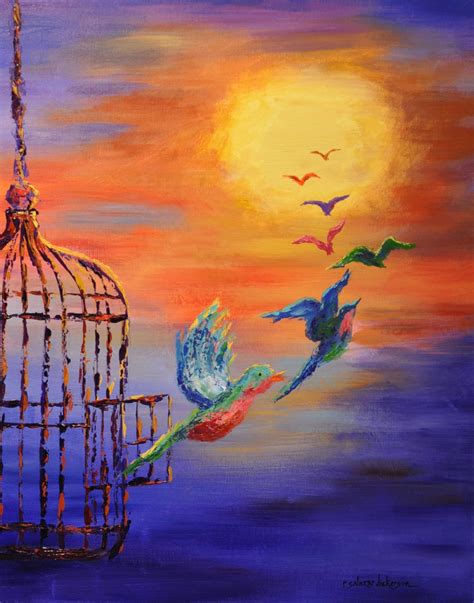 Birds Of Freedom Art Print Bird Painting Etsy Freedom Art Posters