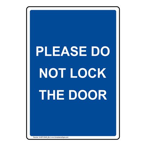 Please Do Not Lock The Door Sign Nhe 35405blu