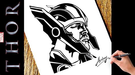 How To Draw Thor Thor Silhouette Drawing Marvel Thor Youtube