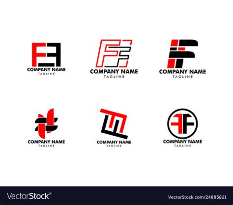 Logo Vector Ff Letters Ff Simple Geometric Logo Stock Vector
