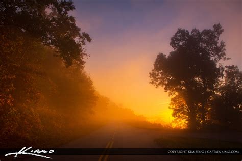 Misty Mountain Morning Sunrise Blue Ridge Parkway Asheville Nc