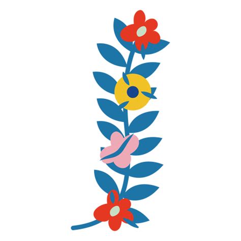 Branch With Colorful Flowers Png And Svg Design For T Shirts