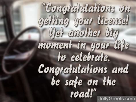Congratulations On Your Drivers License Greeting Card Messages