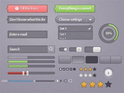 Pack Of Gui Elements Psd File Free Download