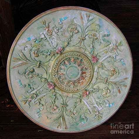 Remove the center before priming and painting the piece. Painted Entry Ceiling Medallion Painting by Lizi Beard-Ward