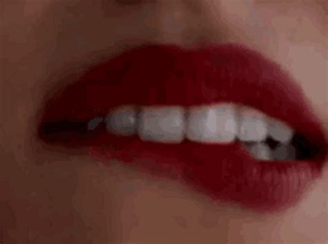 lip bite tease sexy red lipstick