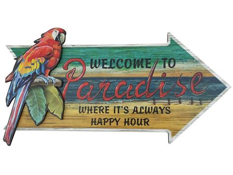 This long awaited collection of 10 originals was largely written while travelling and was inspired by his many fans around the world. Buy Wooden Arrow Welcome To Paradise Parrot Beach Sign 18 ...