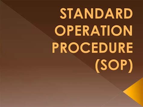 Analisis Penerapan Standard Operating Procedure Sop Produktivitas My