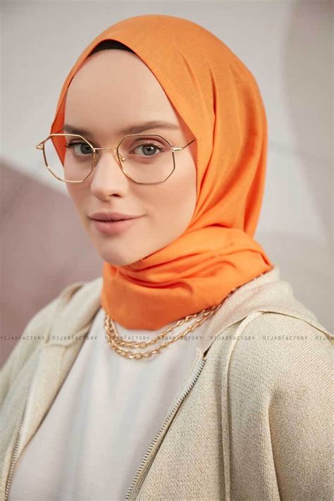Silky Plain Orange Hijab Hijab