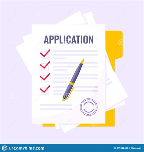Submit Application Document Form Flat Style Design Icon Sign Vector
