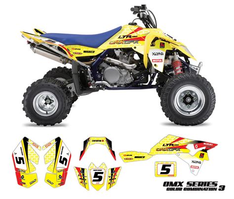 Graphics Kit For Suzuki Atv Omx Yellow Omxgraphics