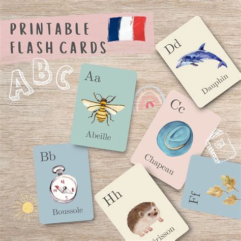French Alphabet Flash Cards Printable Alphabet Flash Cards Etsy